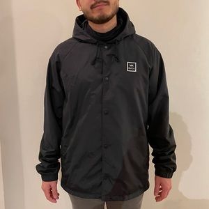 RVCA Black Hooded Coaches Jacket